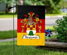 ScotsTee Shop Germans Heymann Coat of Arms on Germany Flag Garden Flag/ House Flag