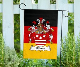 ScotsTee Shop Germans Hubner Coat of Arms on Germany Flag Garden Flag/ House Flag