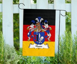 ScotsTee Shop Germans Hasse Coat of Arms on Germany Flag Garden Flag/ House Flag