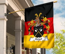 ScotsTee Shop Germans Heigel Coat of Arms on Germany Flag Garden Flag/ House Flag