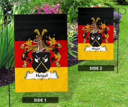ScotsTee Shop Germans Heigel Coat of Arms on Germany Flag Garden Flag/ House Flag