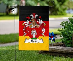 ScotsTee Shop Germans Hugo Coat of Arms on Germany Flag Garden Flag/ House Flag