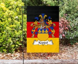 ScotsTee Shop Germans Keppel Coat of Arms on Germany Flag Garden Flag/ House Flag