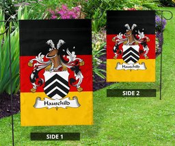 ScotsTee Shop Germans Hauschild Coat of Arms on Germany Flag Garden Flag/ House Flag