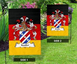 ScotsTee Shop Germans Kestler Coat of Arms on Germany Flag Garden Flag/ House Flag