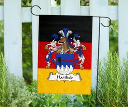 ScotsTee Shop Germans Hartlieb Coat of Arms on Germany Flag Garden Flag/ House Flag
