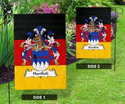ScotsTee Shop Germans Hartlieb Coat of Arms on Germany Flag Garden Flag/ House Flag