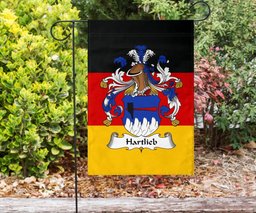 ScotsTee Shop Germans Hartlieb Coat of Arms on Germany Flag Garden Flag/ House Flag