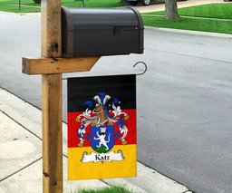 ScotsTee Shop Germans Katz Coat of Arms on Germany Flag Garden Flag/ House Flag