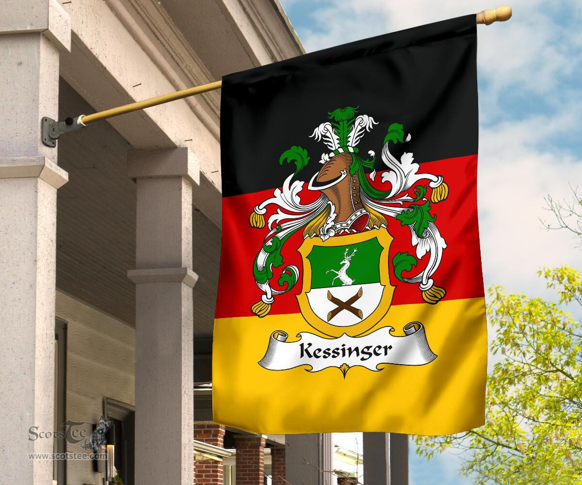 ScotsTee Shop Germans Kessinger Coat of Arms on Germany Flag Garden Flag/ House Flag