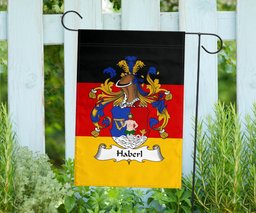 ScotsTee Shop Germans Haberl Coat of Arms on Germany Flag Garden Flag/ House Flag
