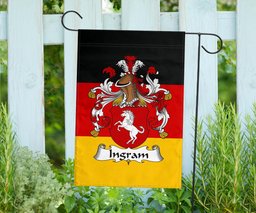 ScotsTee Shop Germans Ingram Coat of Arms on Germany Flag Garden Flag/ House Flag