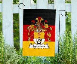 ScotsTee Shop Germans Jagemann Coat of Arms on Germany Flag Garden Flag/ House Flag