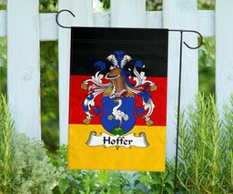 ScotsTee Shop Germans Hoffer Coat of Arms on Germany Flag Garden Flag/ House Flag