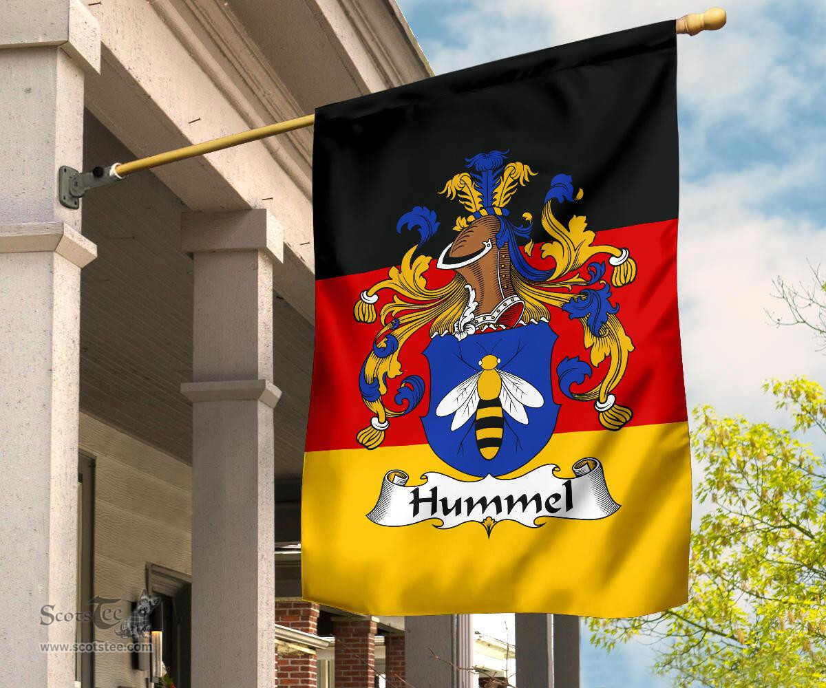 ScotsTee Shop Germans Hummel Coat of Arms on Germany Flag Garden Flag/ House Flag