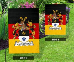 ScotsTee Shop Germans Gundelfinger Coat of Arms on Germany Flag Garden Flag/ House Flag
