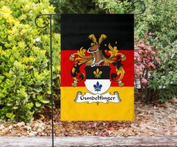 ScotsTee Shop Germans Gundelfinger Coat of Arms on Germany Flag Garden Flag/ House Flag