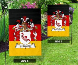 ScotsTee Shop Germans Hertenstein Coat of Arms on Germany Flag Garden Flag/ House Flag