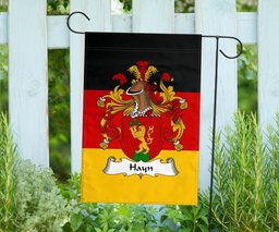 ScotsTee Shop Germans Hayn Coat of Arms on Germany Flag Garden Flag/ House Flag
