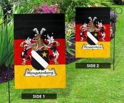 ScotsTee Shop Germans Hengstenberg Coat of Arms on Germany Flag Garden Flag/ House Flag