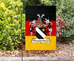 ScotsTee Shop Germans Hengstenberg Coat of Arms on Germany Flag Garden Flag/ House Flag