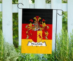 ScotsTee Shop Germans Hirschfeld Coat of Arms on Germany Flag Garden Flag/ House Flag