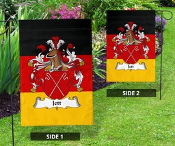 ScotsTee Shop Germans Jett Coat of Arms on Germany Flag Garden Flag/ House Flag