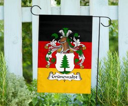ScotsTee Shop Germans Grunewaldt Coat of Arms on Germany Flag Garden Flag/ House Flag
