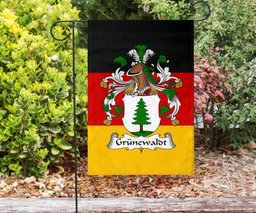 ScotsTee Shop Germans Grunewaldt Coat of Arms on Germany Flag Garden Flag/ House Flag