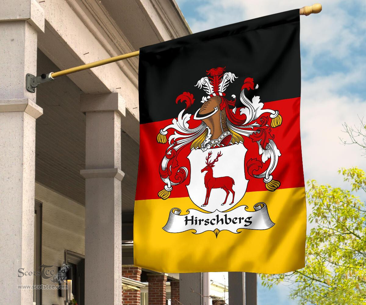 ScotsTee Shop Germans Hirschberg Coat of Arms on Germany Flag Garden Flag/ House Flag