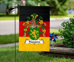 ScotsTee Shop Germans Hausen Coat of Arms on Germany Flag Garden Flag/ House Flag