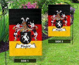 ScotsTee Shop Germans Hager Coat of Arms on Germany Flag Garden Flag/ House Flag