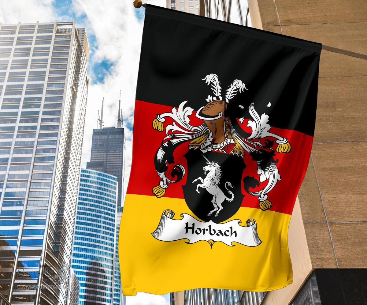 ScotsTee Shop Germans Horbach Coat of Arms on Germany Flag Garden Flag/ House Flag