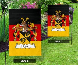 ScotsTee Shop Germans Horn Coat of Arms on Germany Flag Garden Flag/ House Flag