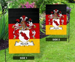 ScotsTee Shop Germans Hertell Coat of Arms on Germany Flag Garden Flag/ House Flag