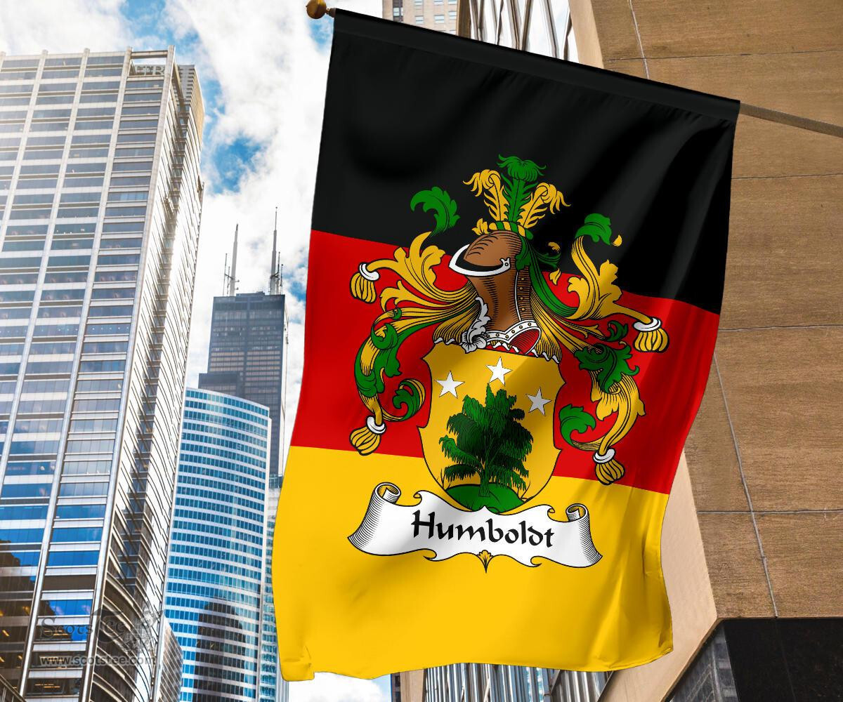 ScotsTee Shop Germans Humboldt Coat of Arms on Germany Flag Garden Flag/ House Flag