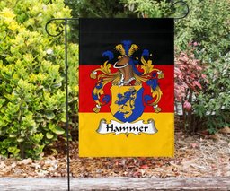 ScotsTee Shop Germans Hammer Coat of Arms on Germany Flag Garden Flag/ House Flag