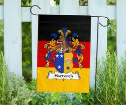 ScotsTee Shop Germans Hartwich Coat of Arms on Germany Flag Garden Flag/ House Flag