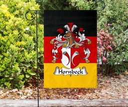 ScotsTee Shop Germans Hornbeck Coat of Arms on Germany Flag Garden Flag/ House Flag