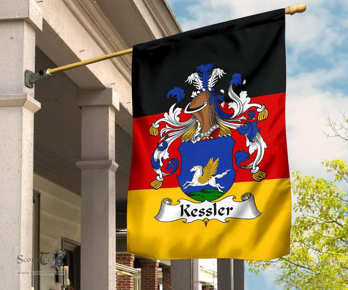 ScotsTee Shop Germans Kessler Coat of Arms on Germany Flag Garden Flag/ House Flag