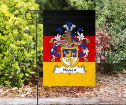 ScotsTee Shop Germans Hessen Coat of Arms on Germany Flag Garden Flag/ House Flag