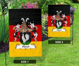 ScotsTee Shop Germans Hanel Coat of Arms on Germany Flag Garden Flag/ House Flag