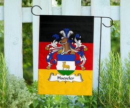 ScotsTee Shop Germans Haeseler Coat of Arms on Germany Flag Garden Flag/ House Flag