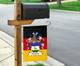 ScotsTee Shop Germans Haeseler Coat of Arms on Germany Flag Garden Flag/ House Flag