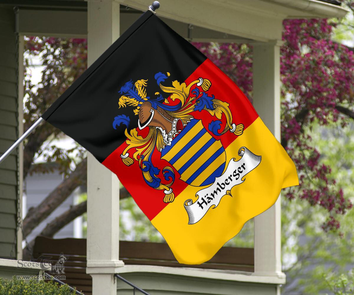 ScotsTee Shop Germans Hamberger Coat of Arms on Germany Flag Garden Flag/ House Flag