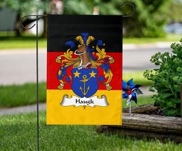 ScotsTee Shop Germans Haugk Coat of Arms on Germany Flag Garden Flag/ House Flag