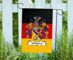 ScotsTee Shop Germans Hablutzel Coat of Arms on Germany Flag Garden Flag/ House Flag