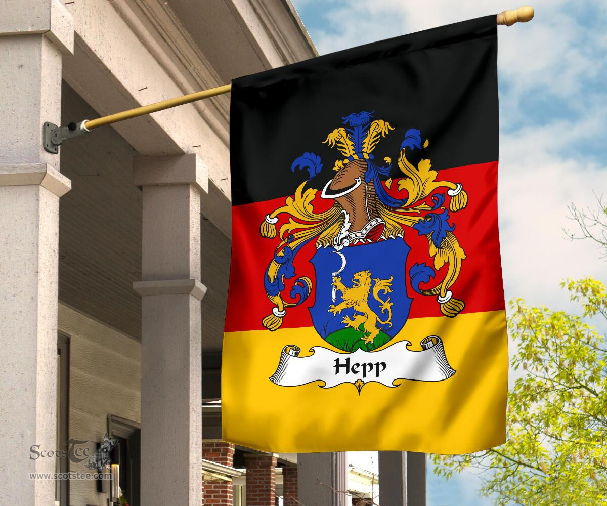 ScotsTee Shop Germans Hepp Coat of Arms on Germany Flag Garden Flag/ House Flag