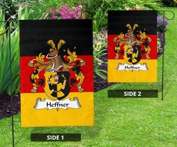 ScotsTee Shop Germans Heffner Coat of Arms on Germany Flag Garden Flag/ House Flag