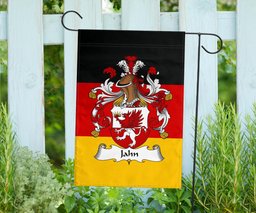 ScotsTee Shop Germans Jahn Coat of Arms on Germany Flag Garden Flag/ House Flag